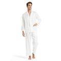 LilySilk 100 Pure Silk Pyjamas for Men Set Long Sleepwear Pyjama Set 19 Momme Mulberry Silk Lightweight Male Pjs (White, S/36)