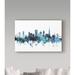 Wrought Studio™ 'San Francisco Teal Skyline' Graphic Art Print on Wrapped Canvas Metal in Blue | 22 H x 32 W x 2 D in | Wayfair