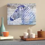 World Menagerie Purple Zebra Portrait by Surma & Guillen - Graphic Art Print on Canvas in Gray/Indigo | 14 H x 19 W x 2 D in | Wayfair