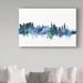 Wrought Studio™ 'Salzburg Austria Teal Skyline' Graphic Art Print on Wrapped Canvas Metal in Blue | 22 H x 32 W x 2 D in | Wayfair