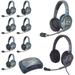 Eartec HUB9DMXD 9-Person Wireless Intercom with 8 Dual-Ear Headsets, 1 Plug-In Max HUB9DMXD