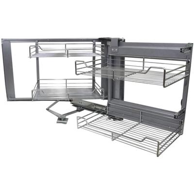 Ausziehbarer Edelstahl-Eckschrank 90-100cm rechte Seite - Kukoo