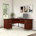 Somerset 60W L Shaped Desk in Hansen Cherry - Bush Furniture WC81730K