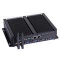 HUNSN Fanless Industrial PC, Mini Computer, Core I7 4500U 4510U 4578U, Windows 11 / Linux Ubuntu, IM04, WiFi, BT, 2 x HDMI, 2 x LAN, 6 x COM RS232, 4 x USB3.0, 4 x USB2.0, 8G RAM, 256G SSD