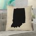 Ivy Bronx Kirkley Indiana Canvas Pillow in, Poly Twill Double Sided Print/Euro Pillow Polyester/Polyfill blend in Black | 26 H x 26 W in | Wayfair