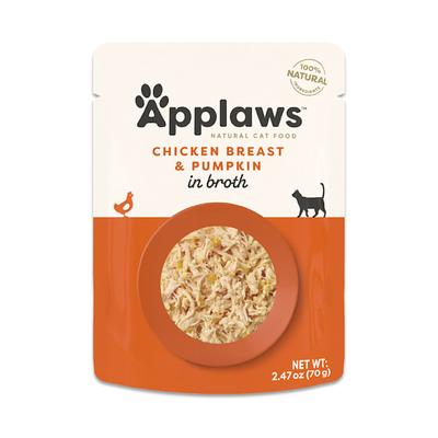Applaws Natural Grain Free Chicken Breast with Pumpkin in Broth Wet Cat Food, 2.47 oz., Case of 12