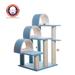 Classic Real Wood Cat Tree Model B3803 Sky Blue, 38" H, Small, Blue / Off-White