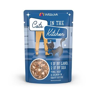 Cats in the Kitchen Originals 1 If By Land, 2 If By Sea Tuna, Beef & Salmon in Gravy Recipe Wet Cat Food, 3 oz., Case of 12