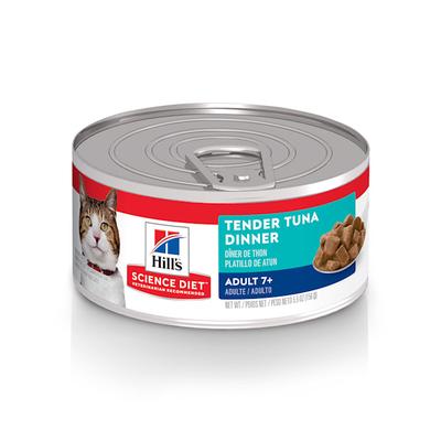 Hill's Science Diet Adult 7+ Tender Tuna Dinner Canned Cat Food, 5.5 oz., Case of 24, 24 X 5.5 OZ