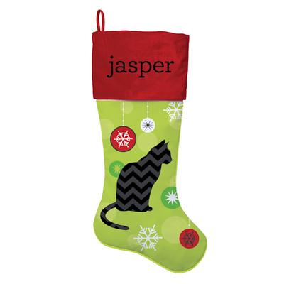 Custom Personalization Solutions Personalized Chevron Cat Stocking