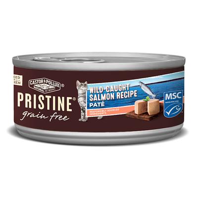 Castor & Pollux Pristine Grain Free Wild-Caught Salmon Pate Wet Cat Food, 3 oz., Case of 24