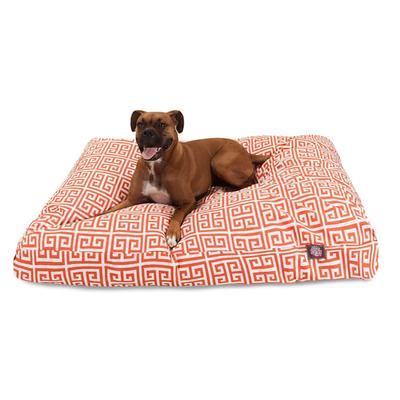 Majestic Pet Orange Towers Shredded Memory Foam Rectangle Dog Bed, 27" L x 20" W