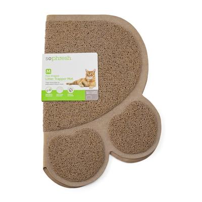 So Phresh Paw Shape Cat Litter Trapper Mat, 23.5" L X 18" W, Tan