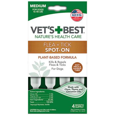 Topical Flea & Tick Treatment for Dogs 16-40lbs, 4 Month Supply