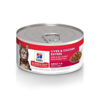 Hill's Science Diet Adult Liver & Chicken Entree Canned Cat Food, 5.5 oz., Case of 24