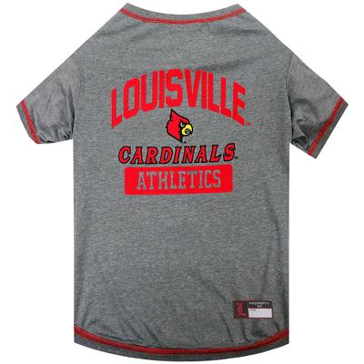 NCAA ACC T-Shirt for Dogs, Medium, Louisville, Red