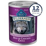 Blue Wilderness Beef & Chicken Grill Adult Wet Dog Food, 12.5 oz., Case of 12, 12 X 12.5 OZ