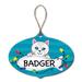 Personalized Ceramic Cat Ornament White