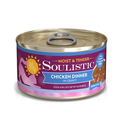 Soulistic Moist & Tender Chicken Dinner in Gravy Wet Cat Food, 3 oz., Case of 12