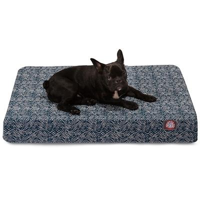 Majestic Pet Navy Navajo Shredded Memory Foam Rectangle Dog Bed, 36" L x 29" W