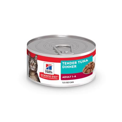 Hill's Science Diet Adult Tender Tuna Dinner Canned Cat Food, 5.5 oz., Case of 24