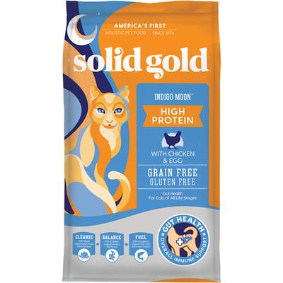 Solid Gold Indigo Moon High Protein with Chicken & Eggs Holistic Grain Free Dry Cat Food with Superfoods, 6 lbs.