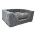 Premium Micro Suede Square Dog Bed, 23" L X 19" W X 12" H, Piston Storm, Medium, Gray