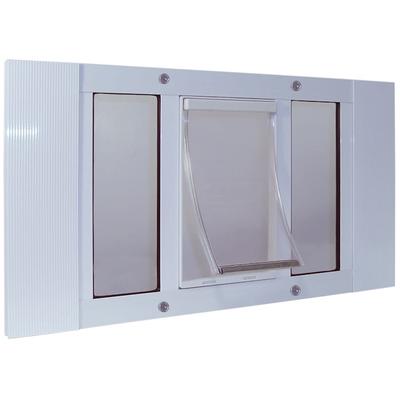 Perfect Pet 33-38" Sash Window Pet Door in White, 16.625IN x 1.625IN x 27IN