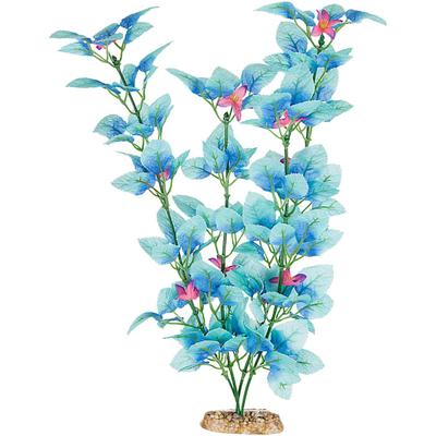 Imagitarium Fiesta Silk Blue Aquarium Plant, 12" L X 4" W