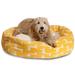 Stretch Yellow Sherpa Bagel Dog Bed, 40" L x 29" W, Large