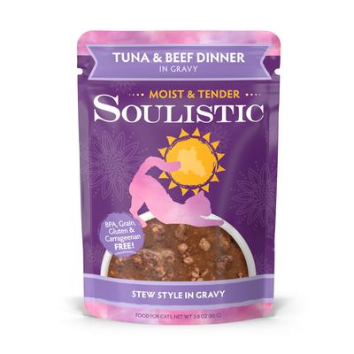Soulistic Moist & Tender Tuna & Beef Dinner in Gravy Wet Cat Food, 3 oz., Case of 8