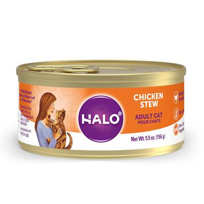 Halo Adult Grain Free Chicken Recipe Canned Cat Food, 5.5 oz., Case of 12