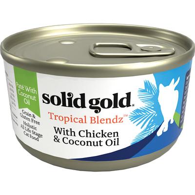 Solid Gold Tropical Blendz Chicken & Coconut Oil Pate Wet Cat Food, 3 oz., Case of 12