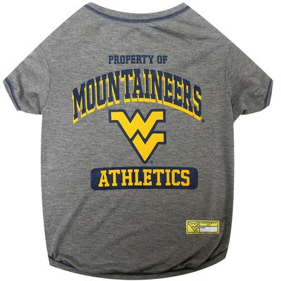 NCAA BIG 12 T-Shirt for Dogs, Small, West Virginia, Gray