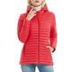 Bellivera Women’s Quilted Hooded Coat/Jacket (3 Colors), Puffer Coat with 2 Hidden Zipped Pockets, Cotton Filling, Water Resistant, Red, XL