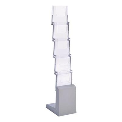 update displays Falt-Prospektständer 5x A4 silber, 26.1x44.5x34 cm Image