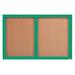 AARCO Illuminated Enclosed Wall Mounted Bulletin Board Cork/Metal in Green/White | 48 H x 72 W x 4 D in | Wayfair DCC4872RIG