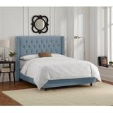 Wayfair Custom Upholstery™ Rita Tufted Low Profile Standard Bed Upholstered/Metal in Blue/Black/Brown | 56 H x 68 W x 85 D in CSTM1859 25219005