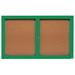 AARCO Illuminated Enclosed Wall Mounted Bulletin Board Cork/Metal in Green/White | 36 H x 60 W x 4 D in | Wayfair DCC3660RIG