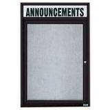 AARCO Illuminated Outdoor Enclosed Wall Mounted Bulletin Board Vinyl/Metal in White/Black | 48 H x 36 W x 4 D in | Wayfair ODCC4836RHIBK