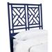 David Francis Furniture Chippendale Open-Frame Headboard Wicker/Rattan in Blue | 60 H x 42 W x 1.5 D in | Wayfair B4030-T-S137