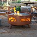 Patina Products Collegiate Series 16" H x 30" W Steel Outdoor Fire Pit w/ Lid Steel in Gray | 16 H x 30 W x 30 D in | Wayfair F241