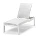 Telescope Casual Leeward MGP Sling Lay-flat Stacking Armless Long Frame Chaise w/ Wheels Plastic in White | 43.75 H x 28.5 W x 72 D in | Outdoor Furniture | Wayfair