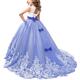 OBEEII Flower Girls Pageant Dresses Sleeveless Rhinestone Lace Floral Maxi Dress Elegant Evening Gown for Ceremony Wedding Bridesmaid Communion Cocktail Prom Party 12-13 Years Royal Blue