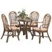 Braxton Culler Trellis Dining Table Glass/Wicker/Rattan in White/Brown | 29 H x 36 W x 36 D in | Wayfair 979-075/GL0999-097/Havana