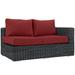 Invite Outdoor Patio Sunbrella Right Arm Loveseat by Modway Metal/Sunbrella® Fabric Included in Red | 26 H x 57.5 W x 36 D in | Wayfair