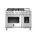 Bertazzoni Master Series 48" 4.7 cu.ft. Freestanding Gas w/ Griddle in White | 37.5 H x 48 W x 27.375 D in | Wayfair MAST486GGASXT