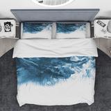 East Urban Home Microfiber Modern & Contemporary Duvet Cover Set Microfiber in Blue/White | King Duvet Cover + 2 Shams | Wayfair