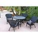 Bay Isle Home™ Batchelder 5 Piece Outdoor Dining Set w/ Cushions Wicker/Rattan in Black | 29.5 H x 44.5 W x 44 D in | Wayfair