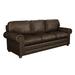 Canora Grey Starisha 90" Genuine Leather Rolled Arm Sofa Bed Genuine Leather in White/Brown | 36 H x 90 W x 41 D in | Wayfair